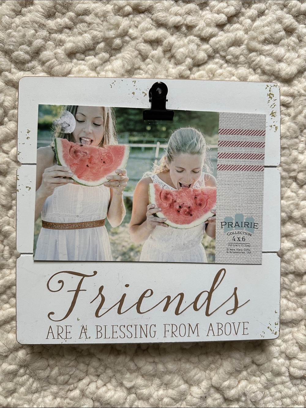 Friends Rustic Wood 4"x6" Frame/Plaque With Metal Clip